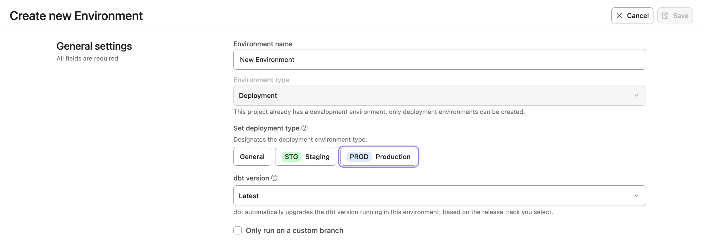 Set your production environment as the default environment in your Environment Settings